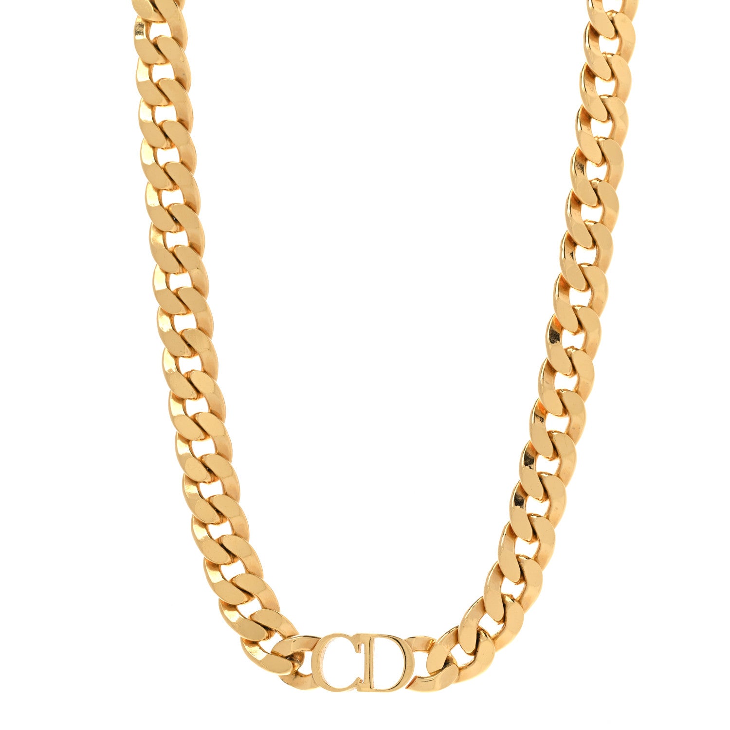 Christian Dior Metal Danseuse Etoile Chain Choker Necklace Gold 1 of 9