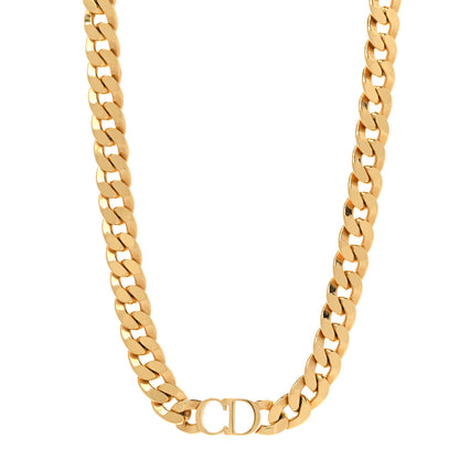 Christian Dior Metal Danseuse Etoile Chain Choker Necklace Gold 1 of 9