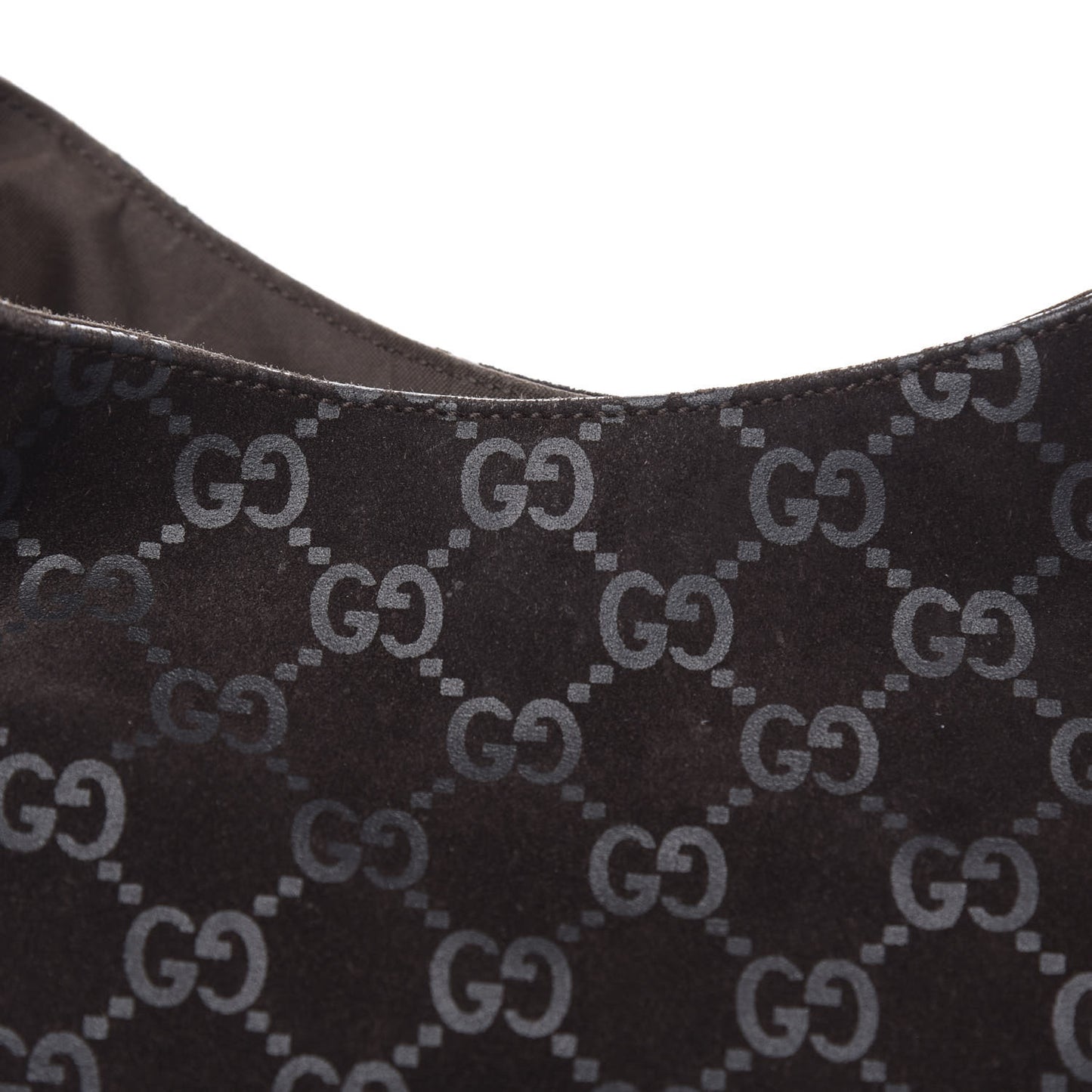 Suede Monogram Hobo Dark Brown