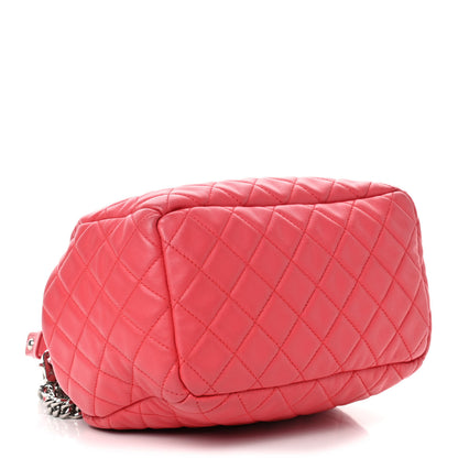 Chanel Lambskin Quilted Small CC Chain Drawstring Bucket Bag Pink 3 of 4