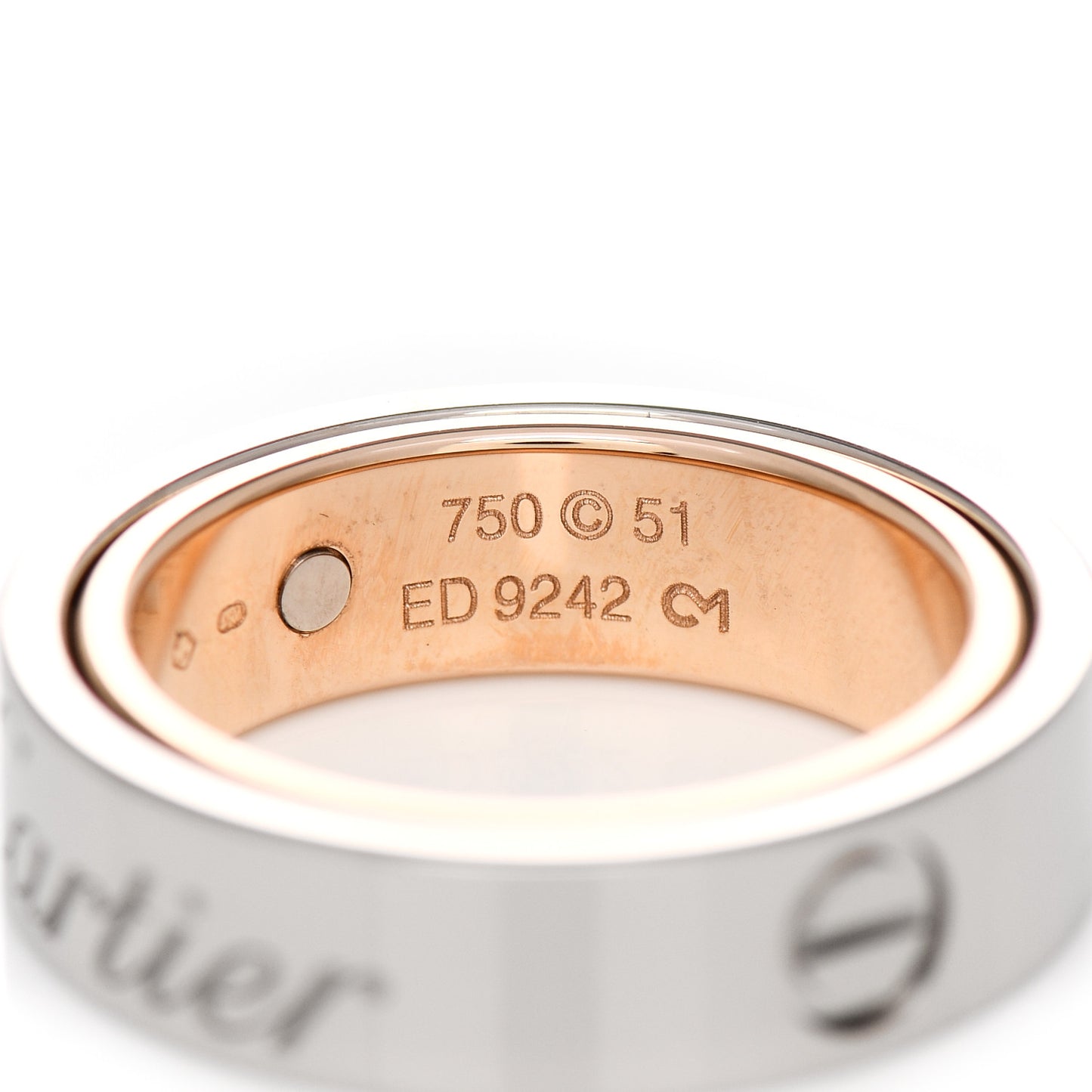 18K White Pink Gold 5.5mm Astro LOVE Ring 51 5.75
