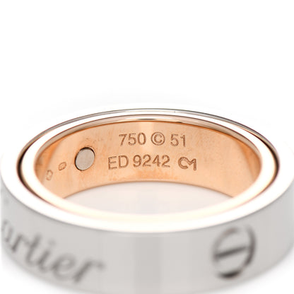 Cartier 18K White Pink Gold 5.5mm Astro LOVE Ring 51 5.75 6 of 7