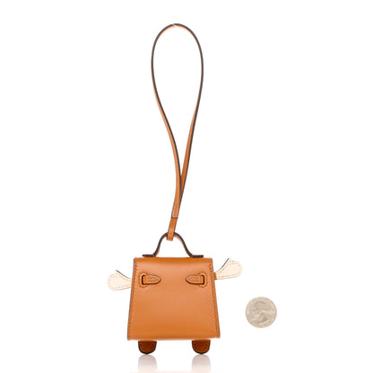 Hermes Tadelakt Chevre Mysore Kelly Quelle Idole Bag Charm Gold 2 of 7