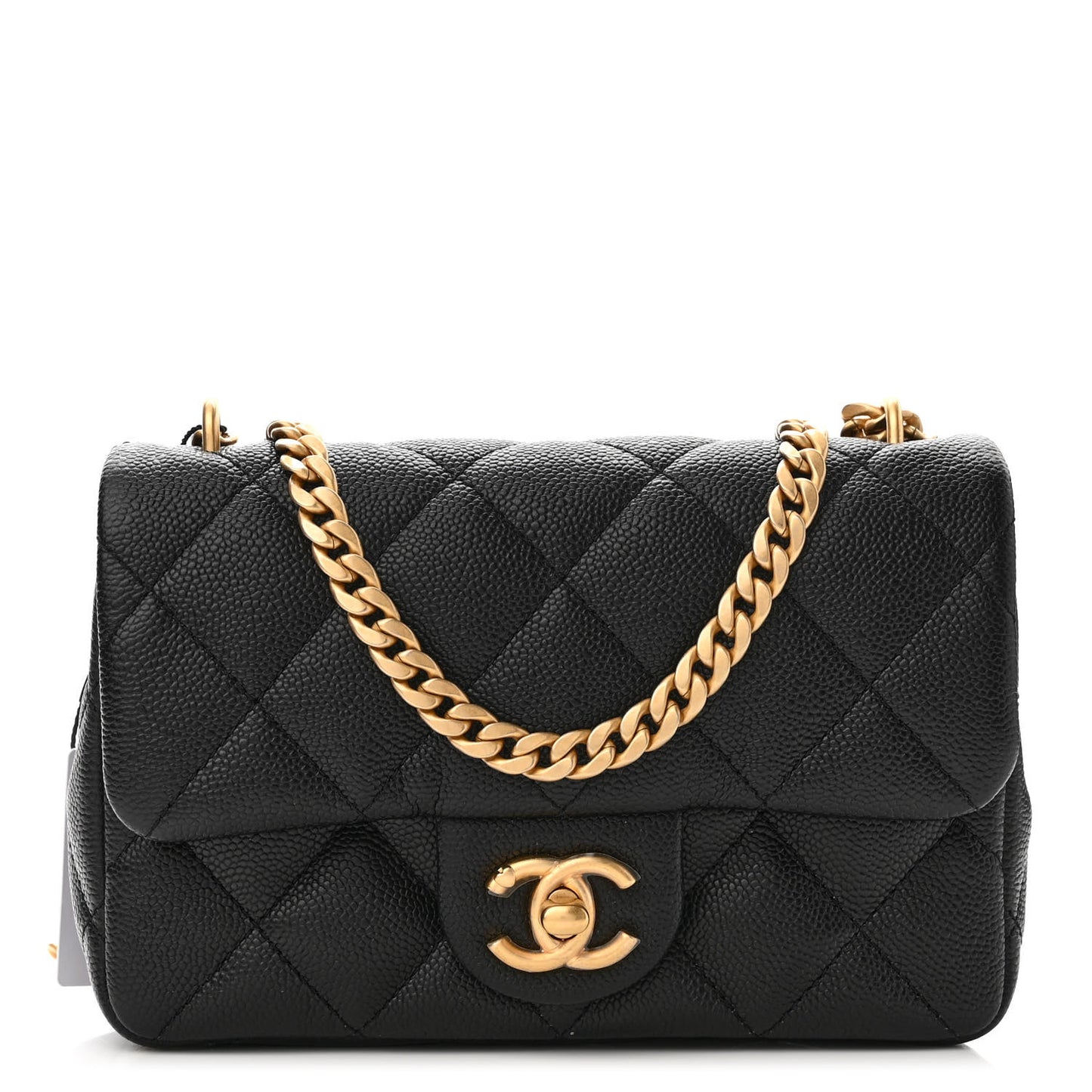 Caviar Quilted Mini Sweetheart Rectangular Flap Black