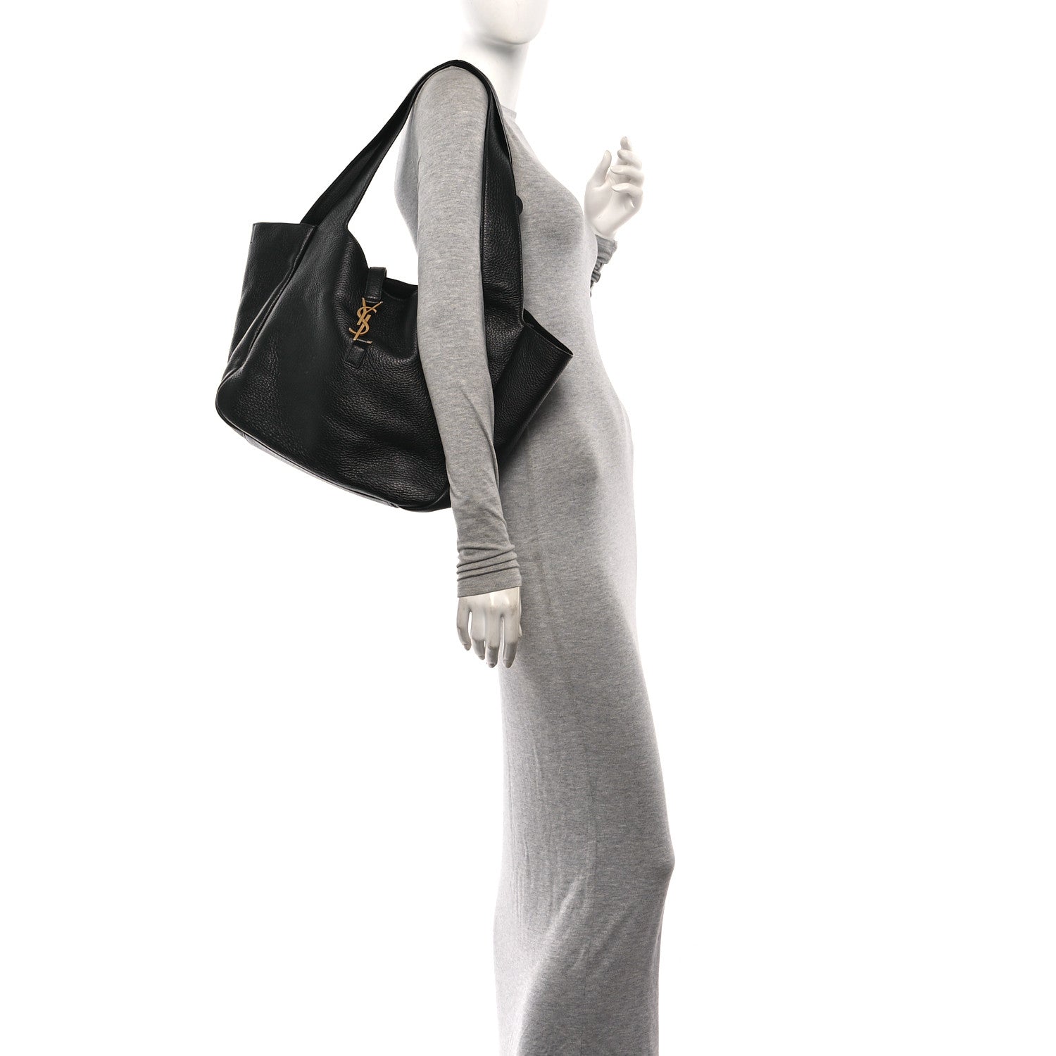 Saint Laurent Grained Deerskin Bea Tote Black 2 of 9