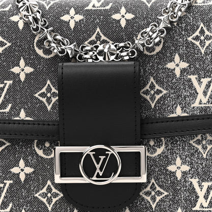 Louis Vuitton Denim Monogram Jacquard Dauphine MM Black 8 of 10
