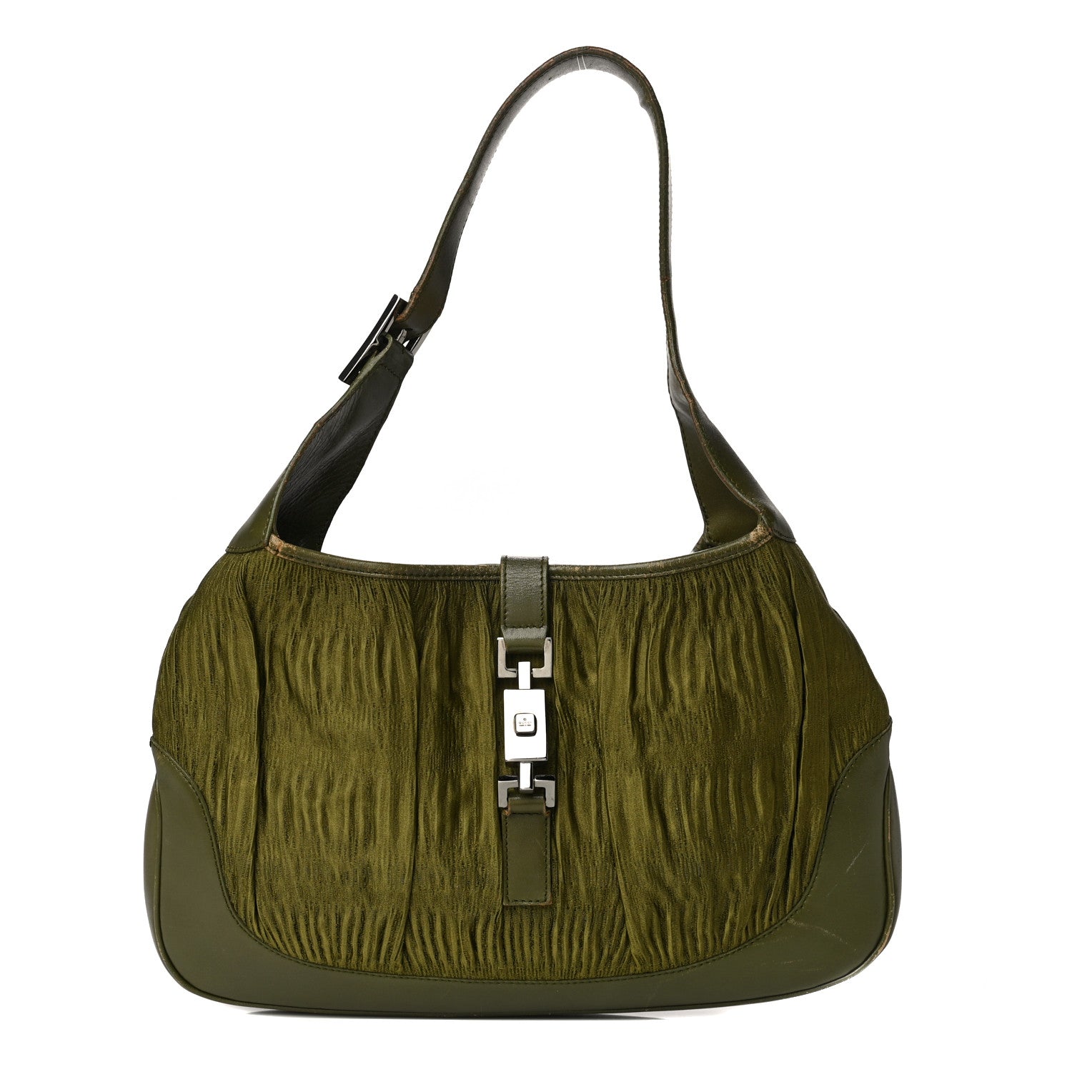 Gucci Fabric Pleated Jackie O Hobo Green 1 of 24