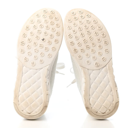 Chanel Sequin CC Sneakers 38 White 4 of 4