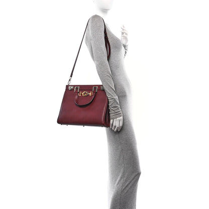 Gucci Grainy Calfskin Medium Zumi Top Handle Bag Vintage Bordeaux 2 of 12