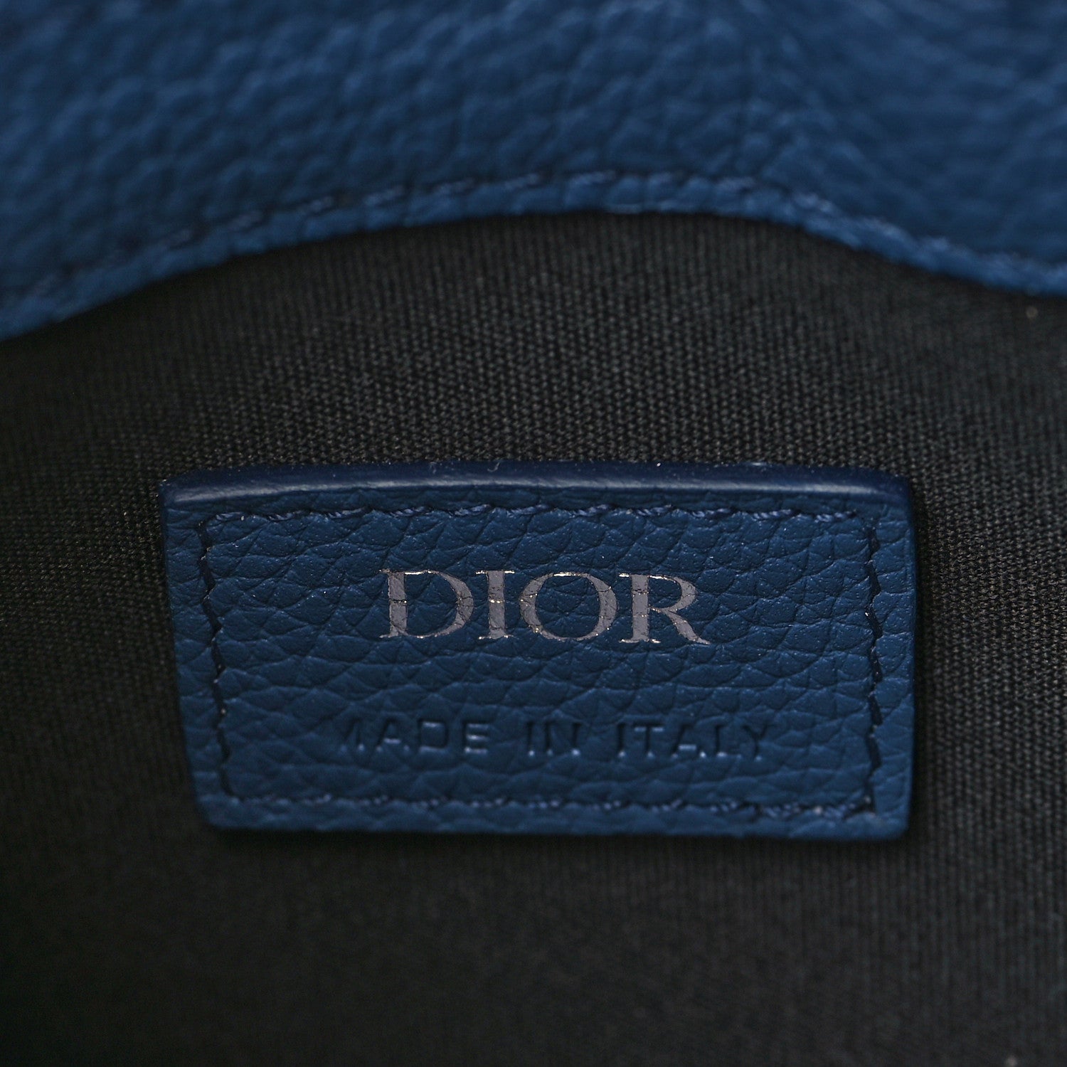 Christian Dior Grained Calfskin Saddle Pouch Blue 5 of 6