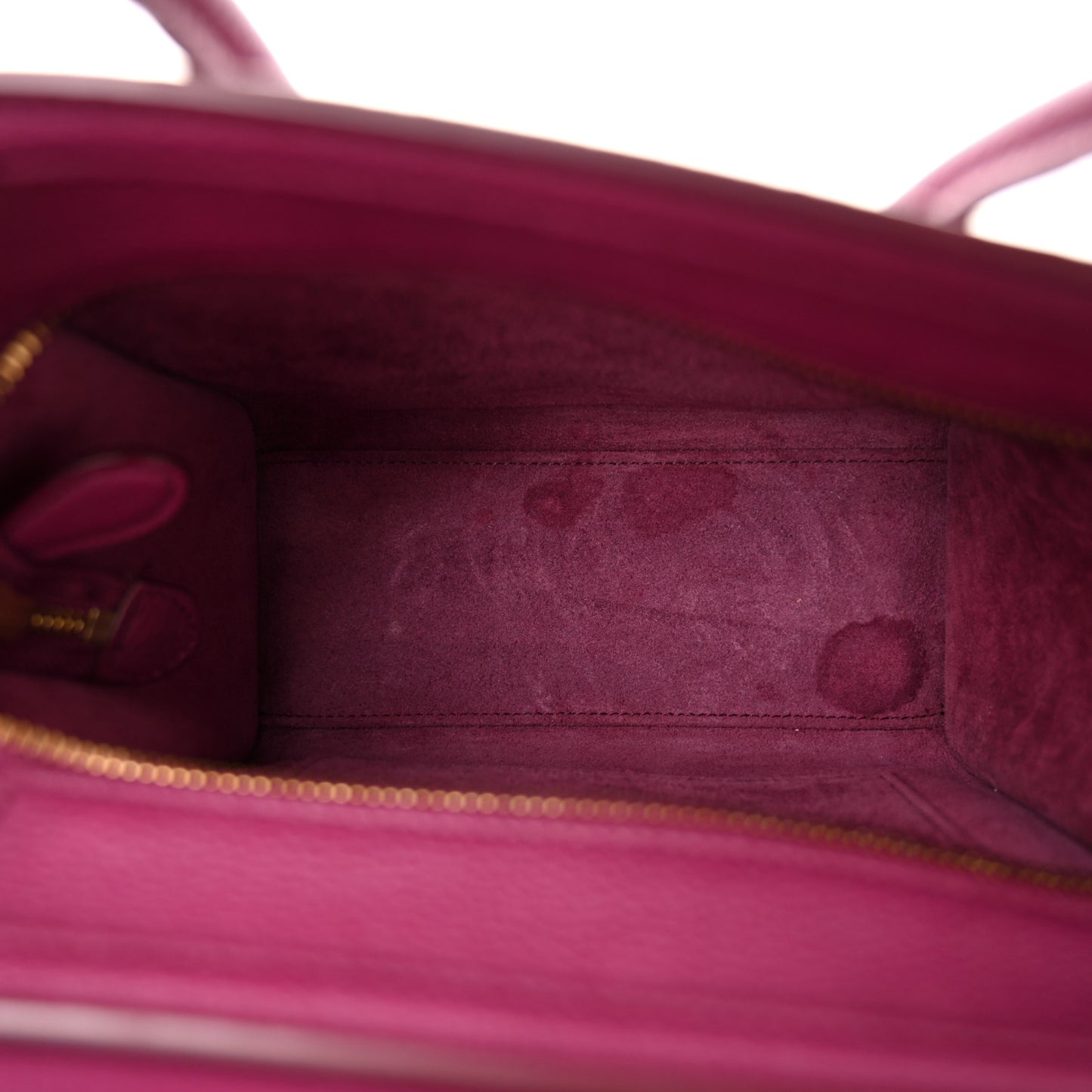 Drummed Calfskin Nano Luggage Plum