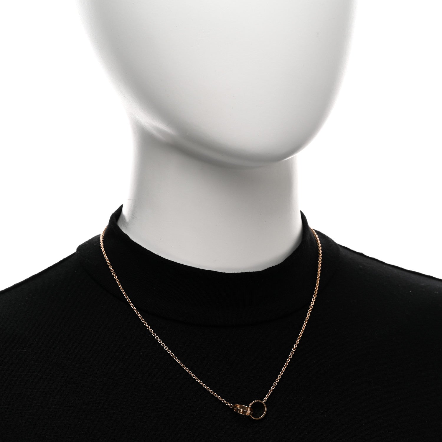 Cartier 18K Pink Gold Interlocking LOVE Necklace 2 of 4