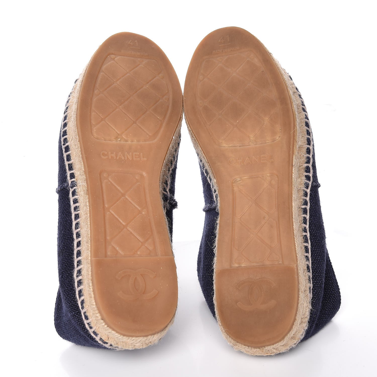 Chanel Denim Toile CC Espadrilles 41 Navy Black 7 of 15
