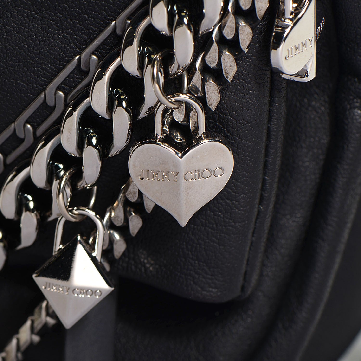 Jimmy Choo Lambskin Biker Large Hobo Black 7 of 10