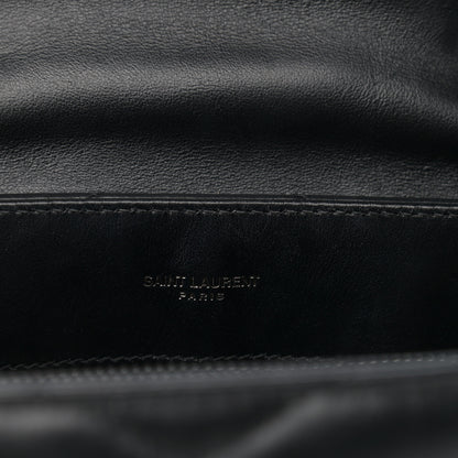 Saint Laurent Calfskin Y Quilted Monogram Small Loulou Chain Satchel Black 7 of 12