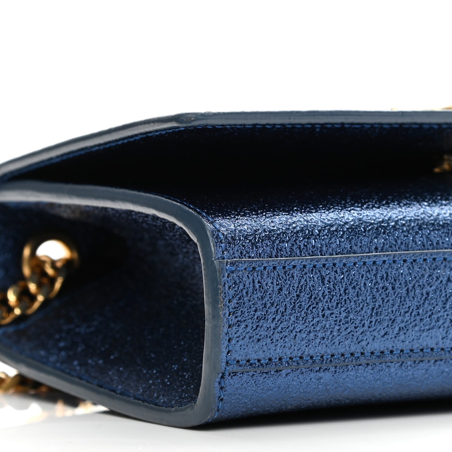 Metallic Calfskin Small Monogram Kate Satchel Navy