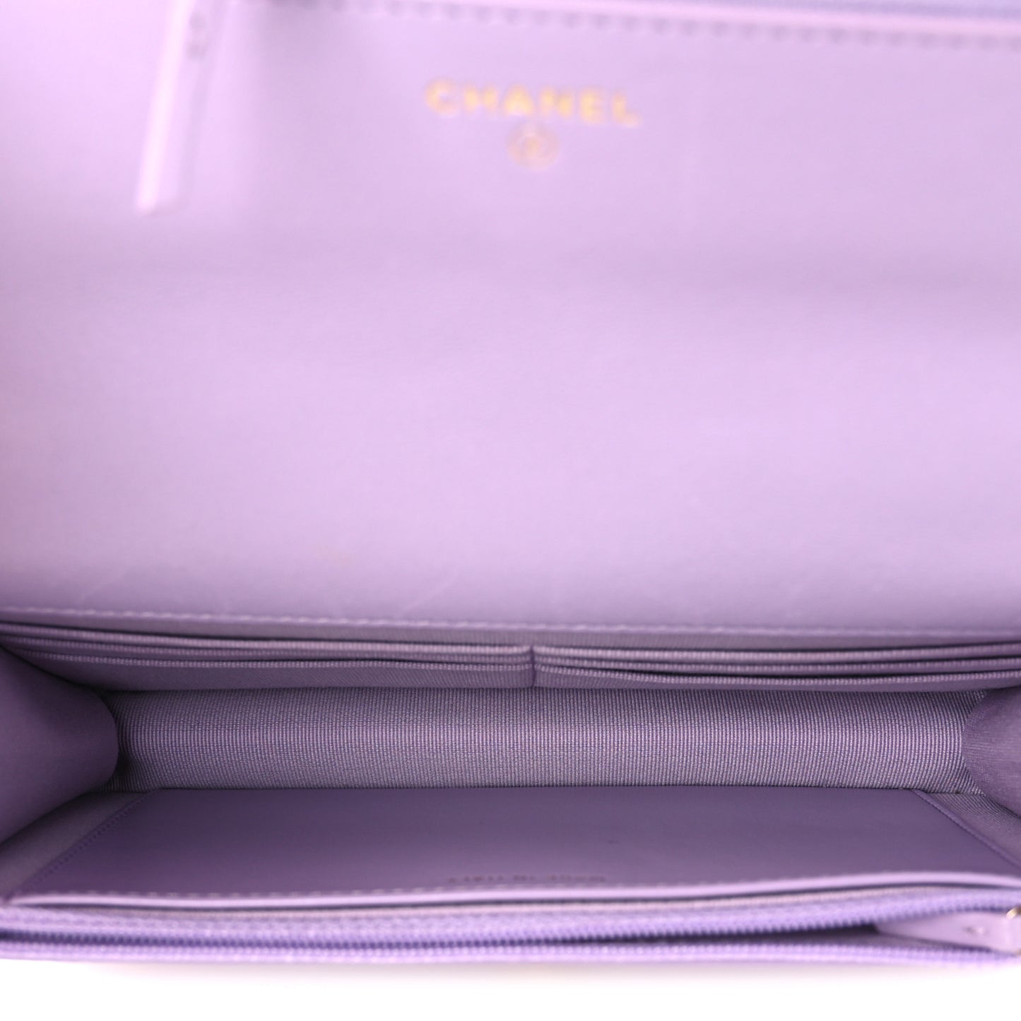Lambskin Quilted Chanel 19 Wallet On Chain WOC Light Purple