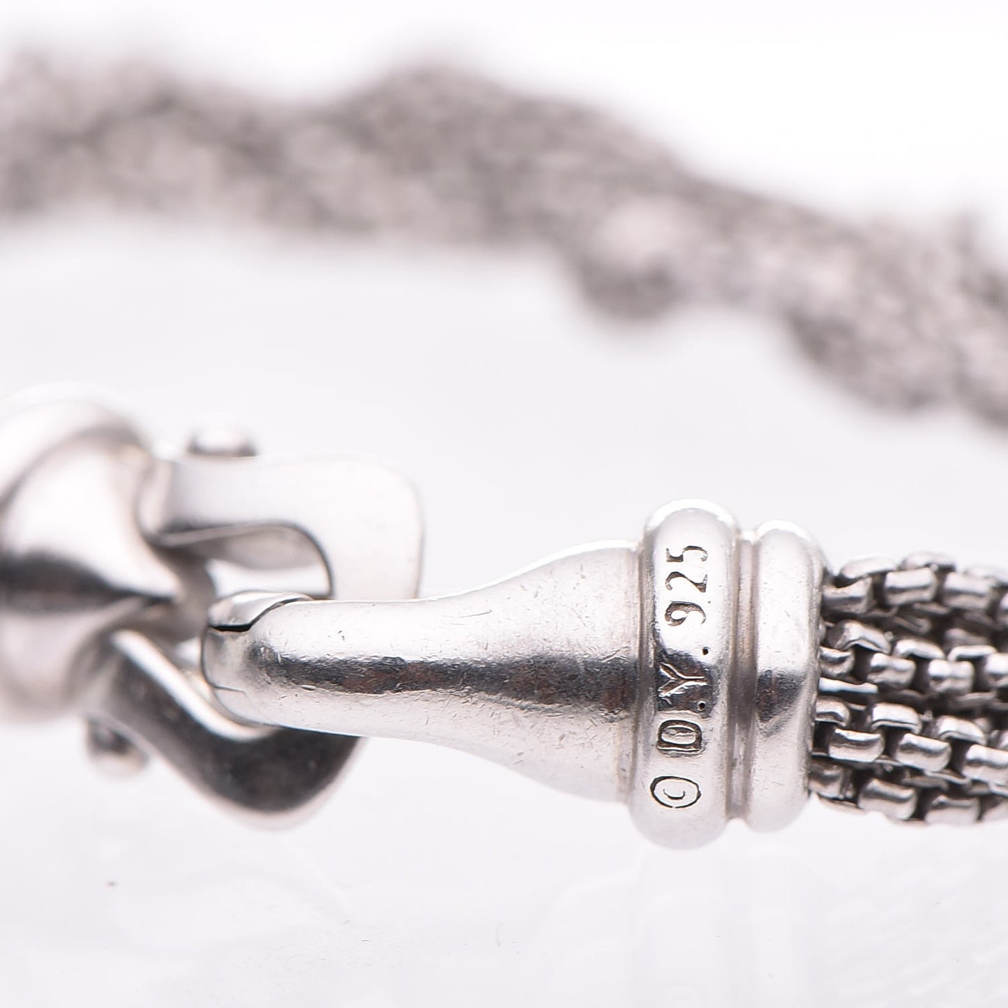 Sterling Silver Diamond Pave Bead Multi Strand Bracelet