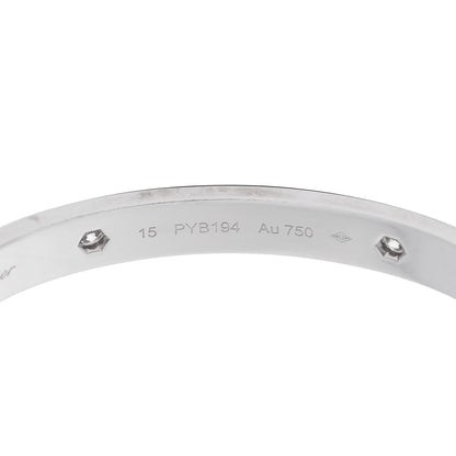 Cartier 18K White Gold 4 Diamond Love Bracelet 15 6 of 11
