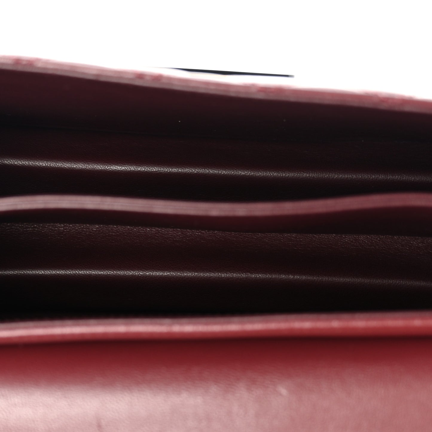 Sheepskin Quilted Large Beauty Lock Flap Burgundy