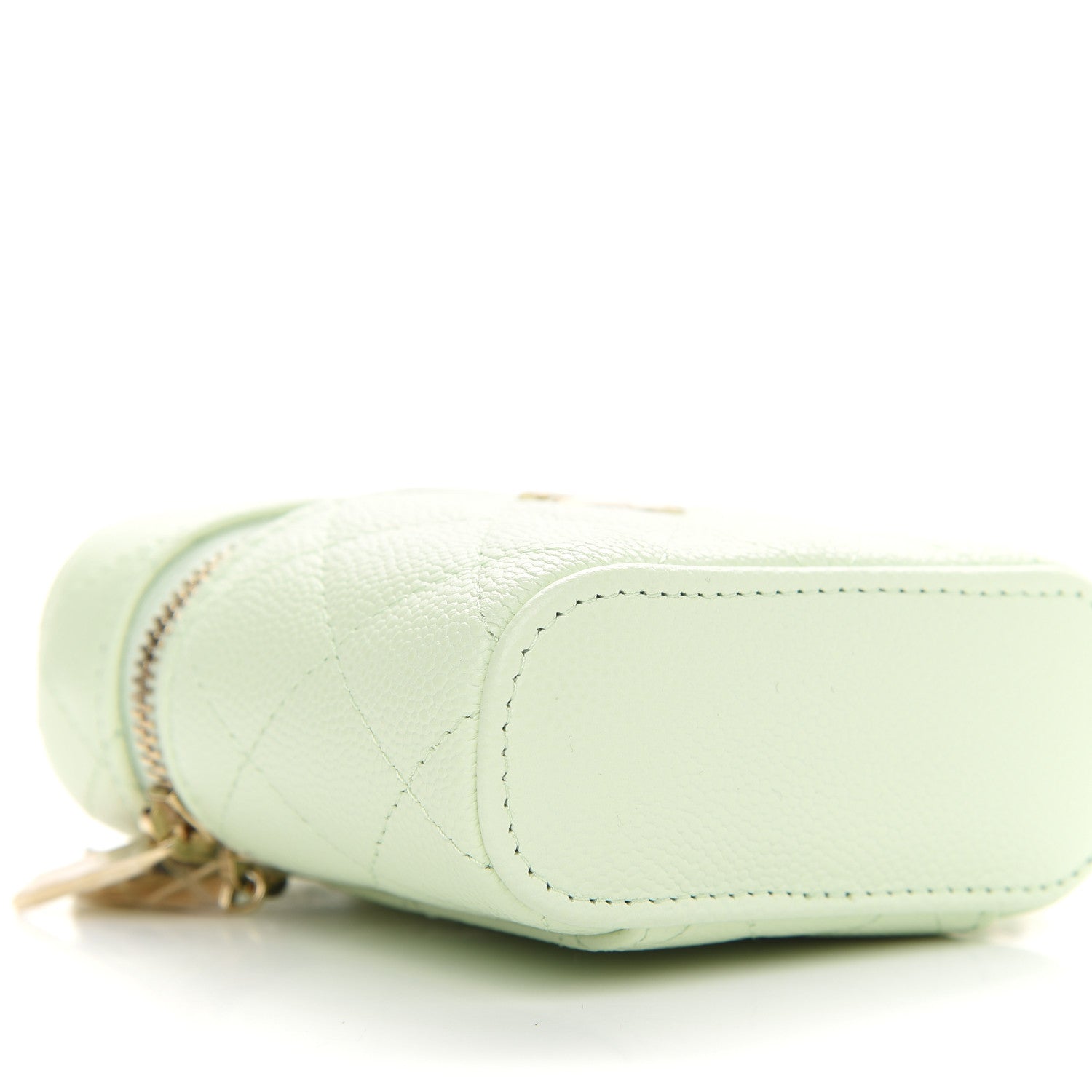 Chanel Caviar Quilted Small Handle With Care Vanity Case With Chain Light Green 5 of 9