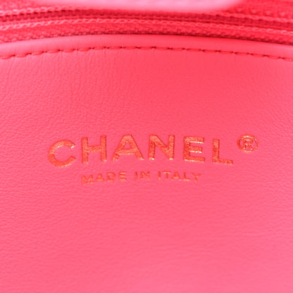 Chanel Lambskin Quilted Chaine Lettre Small Bucket Bag Pink 6 of 11