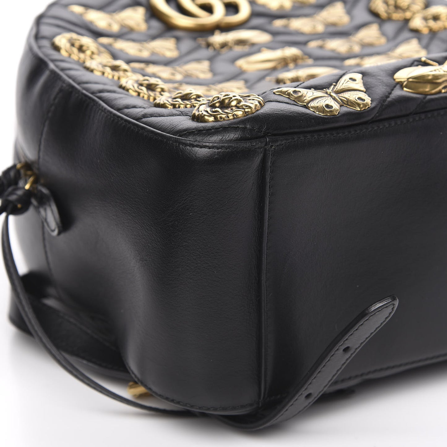Calfskin Matelasse Animal Studs GG Marmont Dome Backpack Black