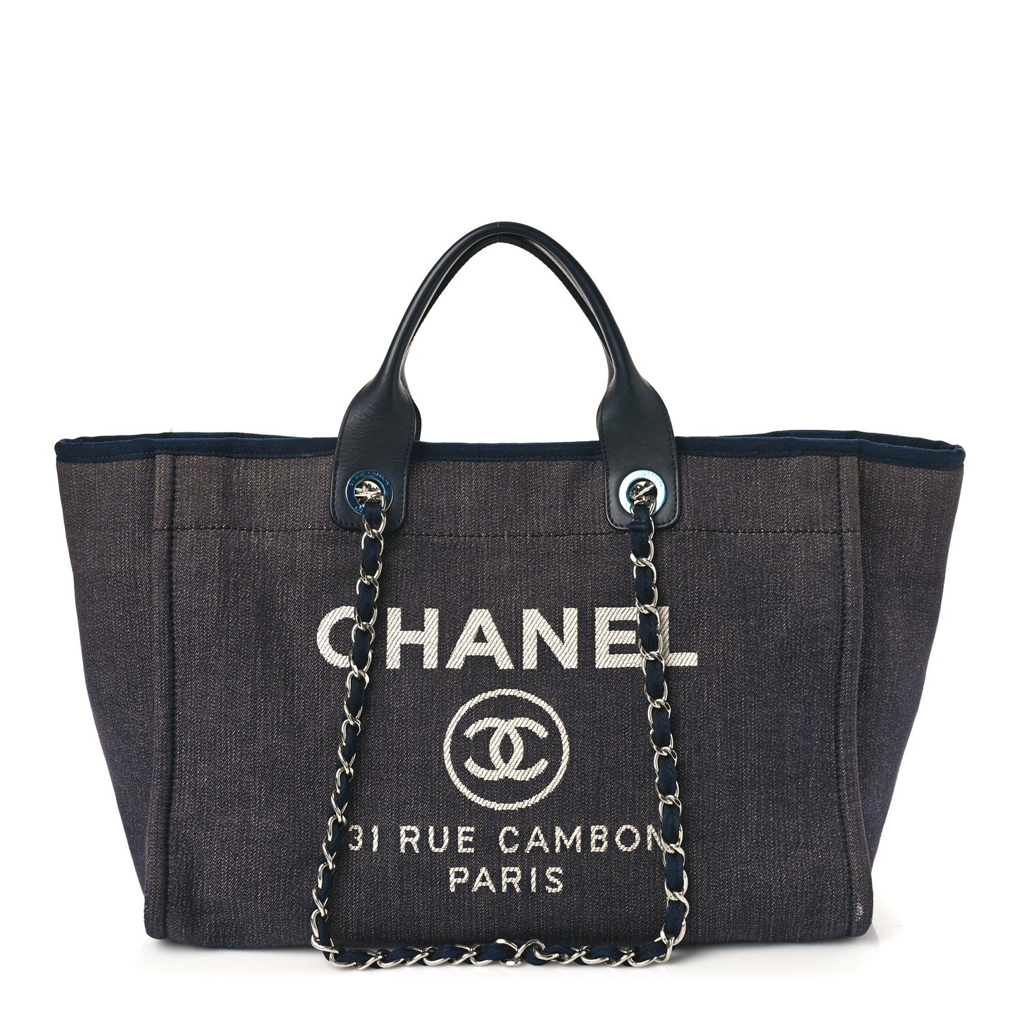 Denim Medium Deauville Tote Dark Blue