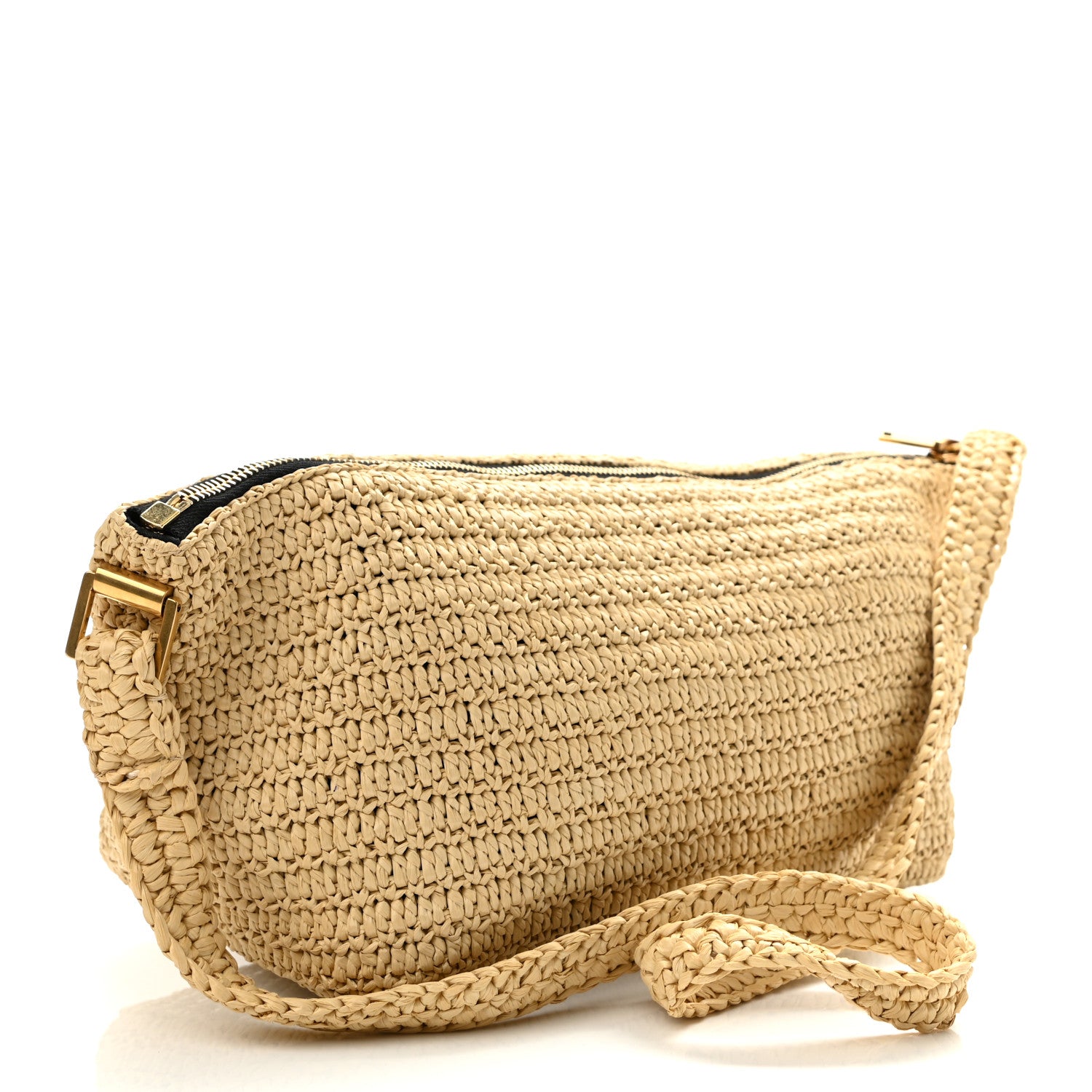 Saint Laurent Raffia Crossbody Bag Natural 3 of 10