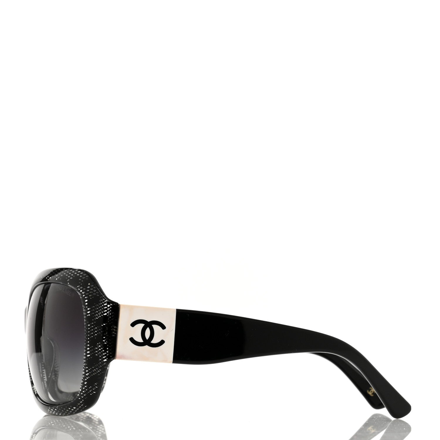 Chanel Acetate CC Lace Effect Sunglasses 5146 Black White 3 of 9