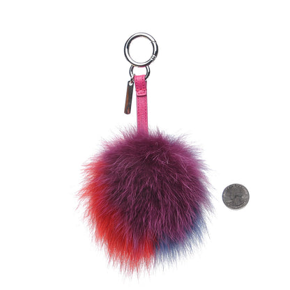 Fendi Fox Fur Pom Pom Bag Charm Shadow Violet 2 of 5