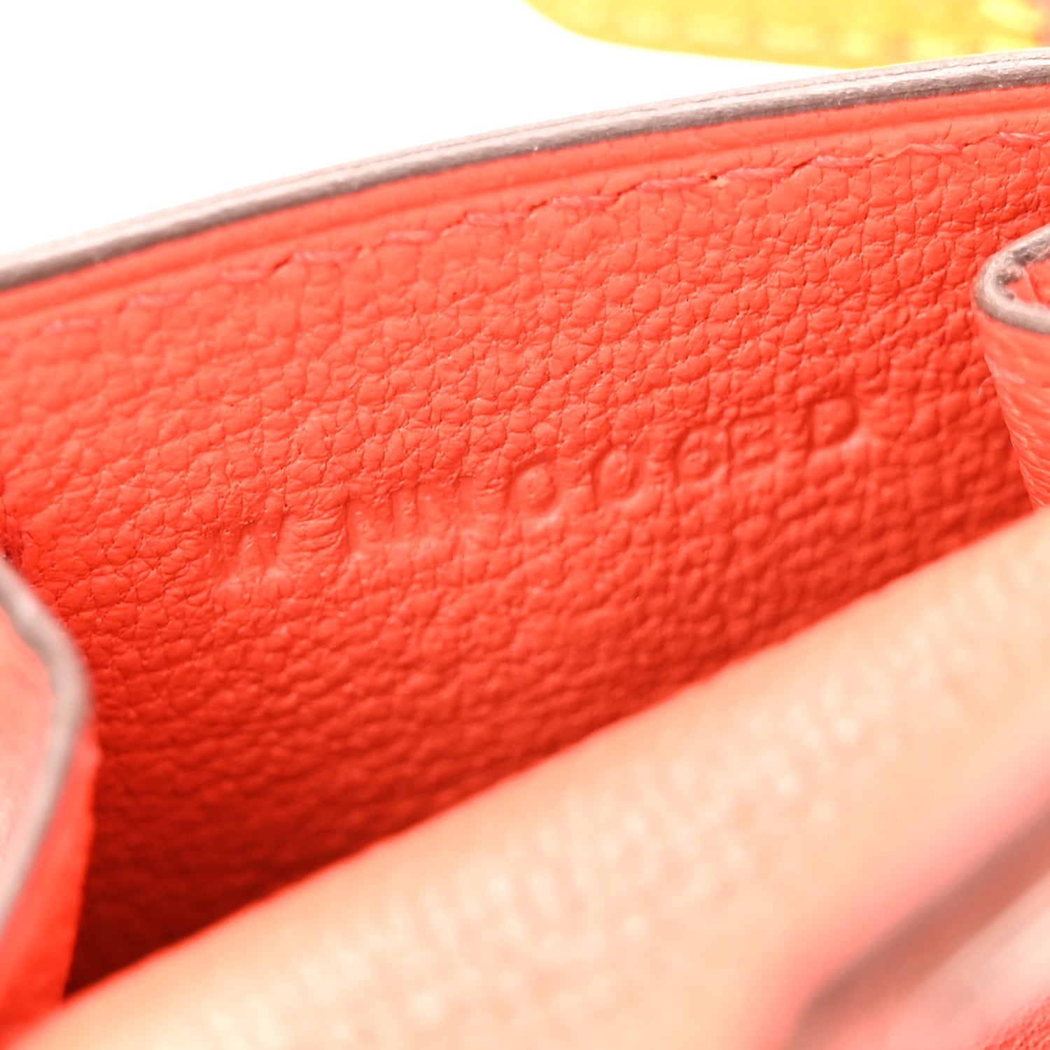 Hermes Tadelakt Chevre Mysore Kelly Quelle Idole Bag Charm Orange Poppy Jaune De Naples 5 of 6