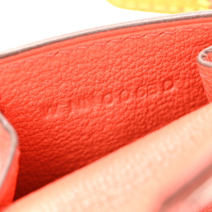 Hermes Tadelakt Chevre Mysore Kelly Quelle Idole Bag Charm Orange Poppy Jaune De Naples 5 of 6