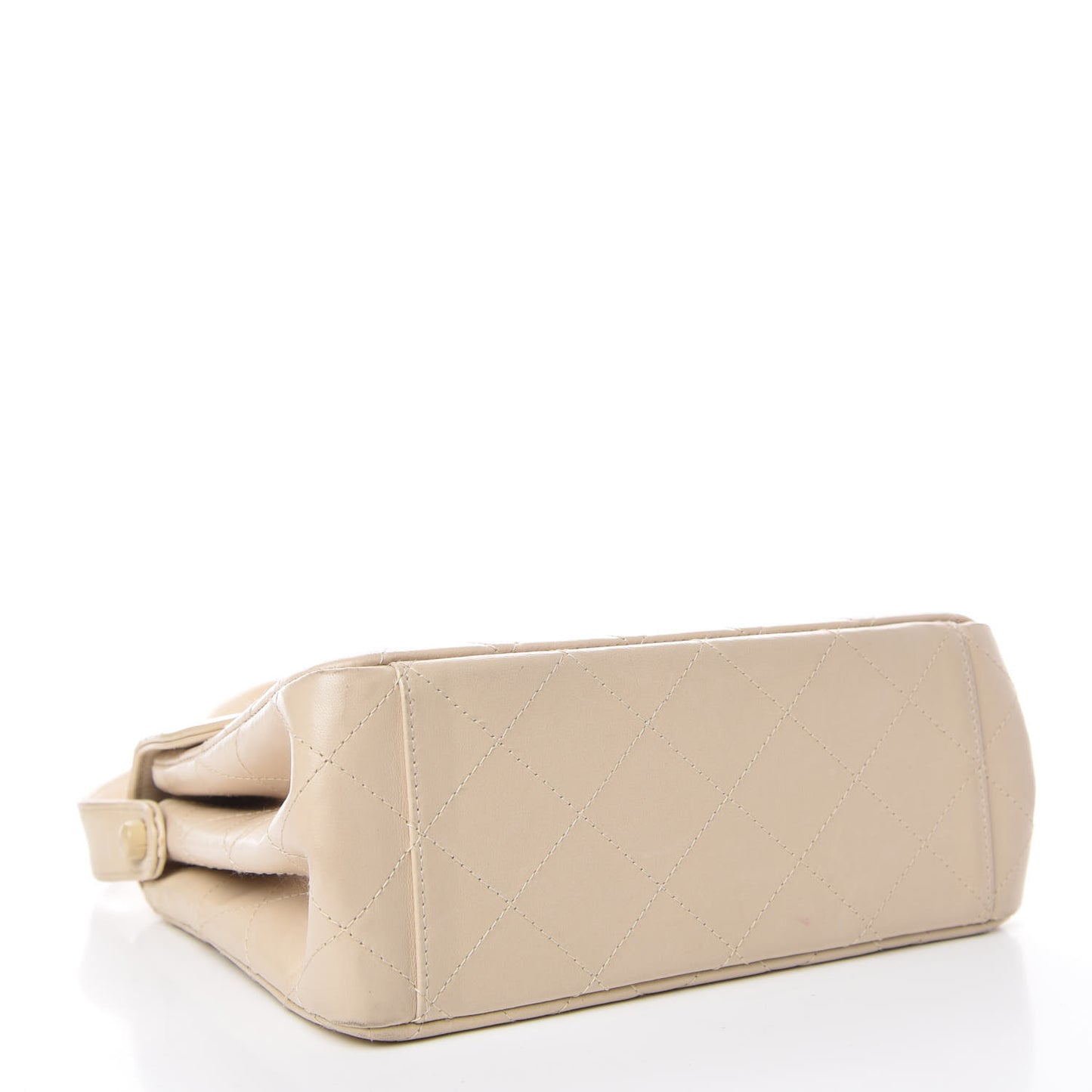 Lambskin Quilted Small Single Flap Beige Clair
