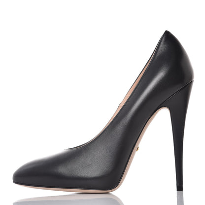 Gucci Nappa Removable Bow Elaisa Platform High Heel Pumps 38.5 Black 2 of 9