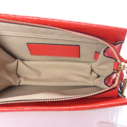 Givenchy Calfskin Crocodile Embossed Cross 3 Crossbody Bag Red 4 of 7