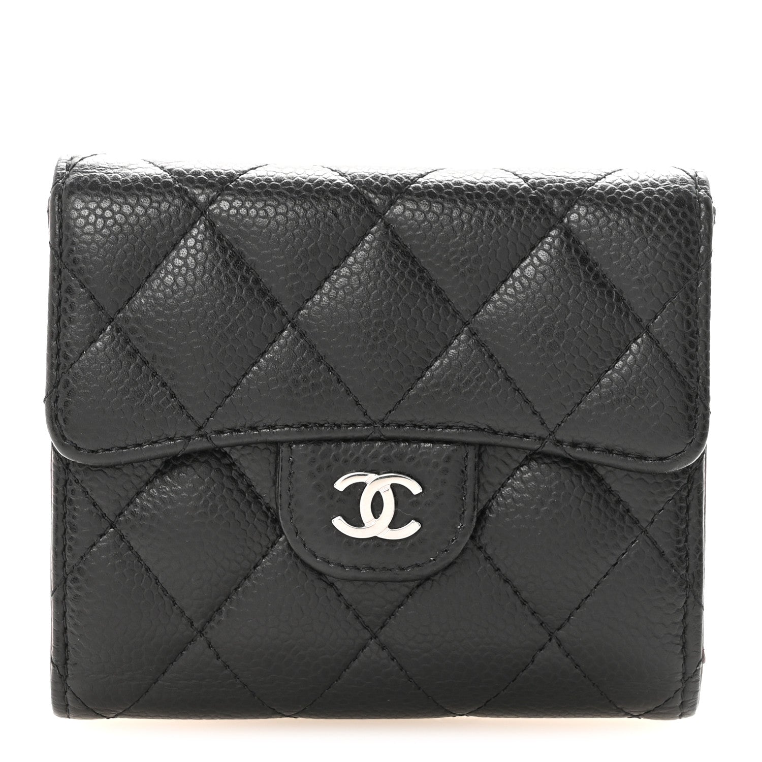 Chanel Caviar Quilted Compact Flap Wallet Black 1 of 9
