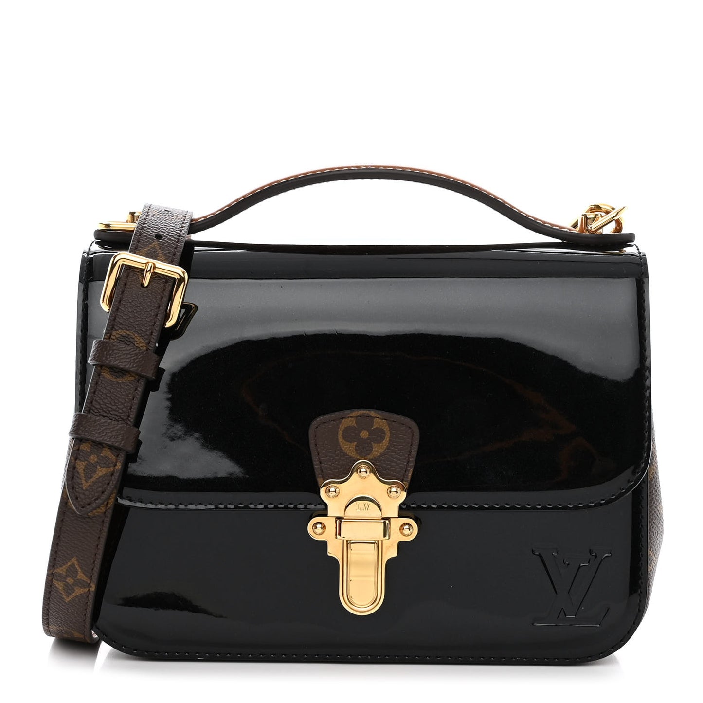 Patent Calfskin Monogram Cherrywood BB Black