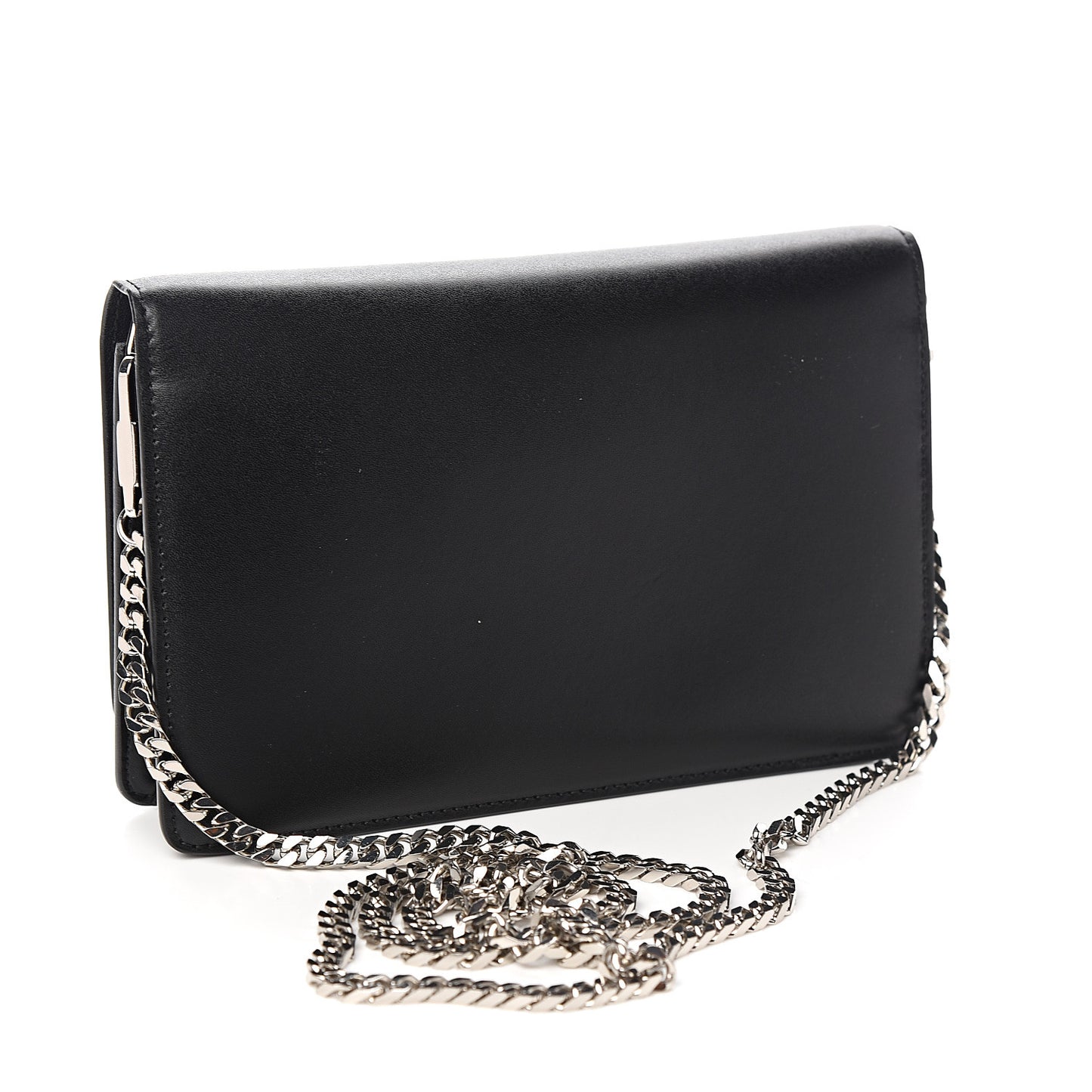 Calfskin Star Pandora Chain Wallet Black