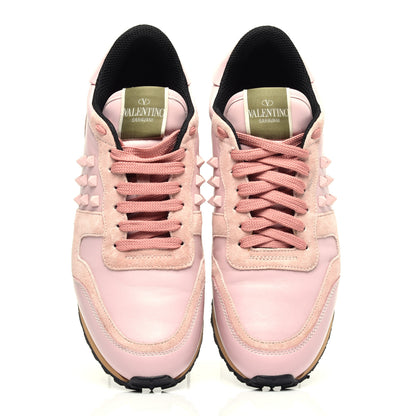 Valentino Garavani Calfskin Suede Rockstud Sneakers 39 Pink 5 of 11