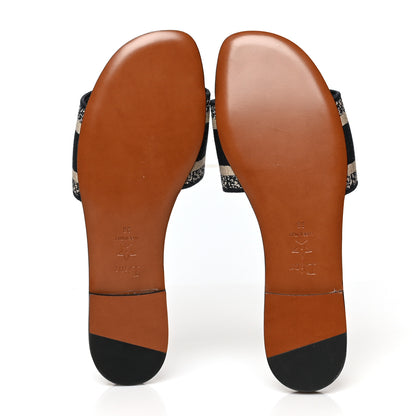 Christian Dior Canvas Embroidered Dway Mules Slide Sandals 38 Deep Blue 5 of 8