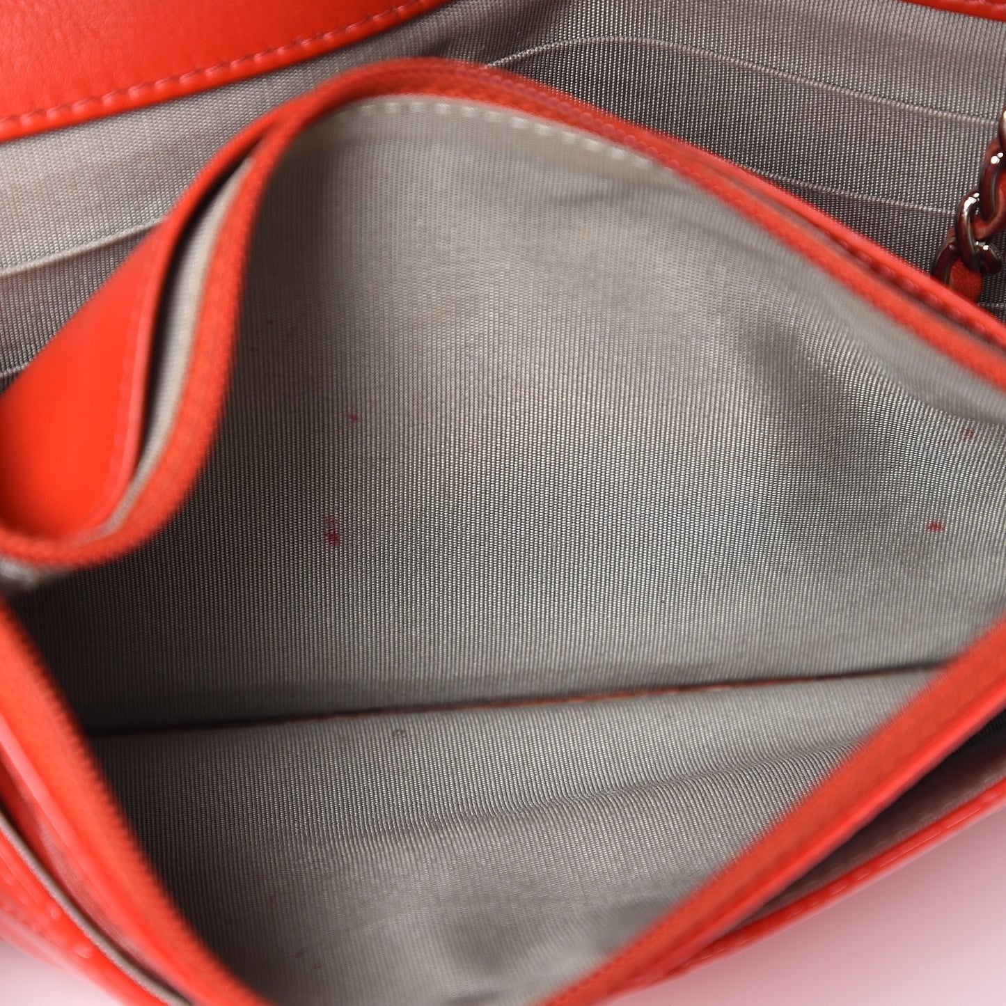 Patent Quilted Brilliant Wallet On Chain WOC Red