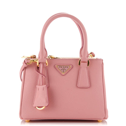 Prada Saffiano Mini Galleria Double Zip Tote Geranio 1 of 6