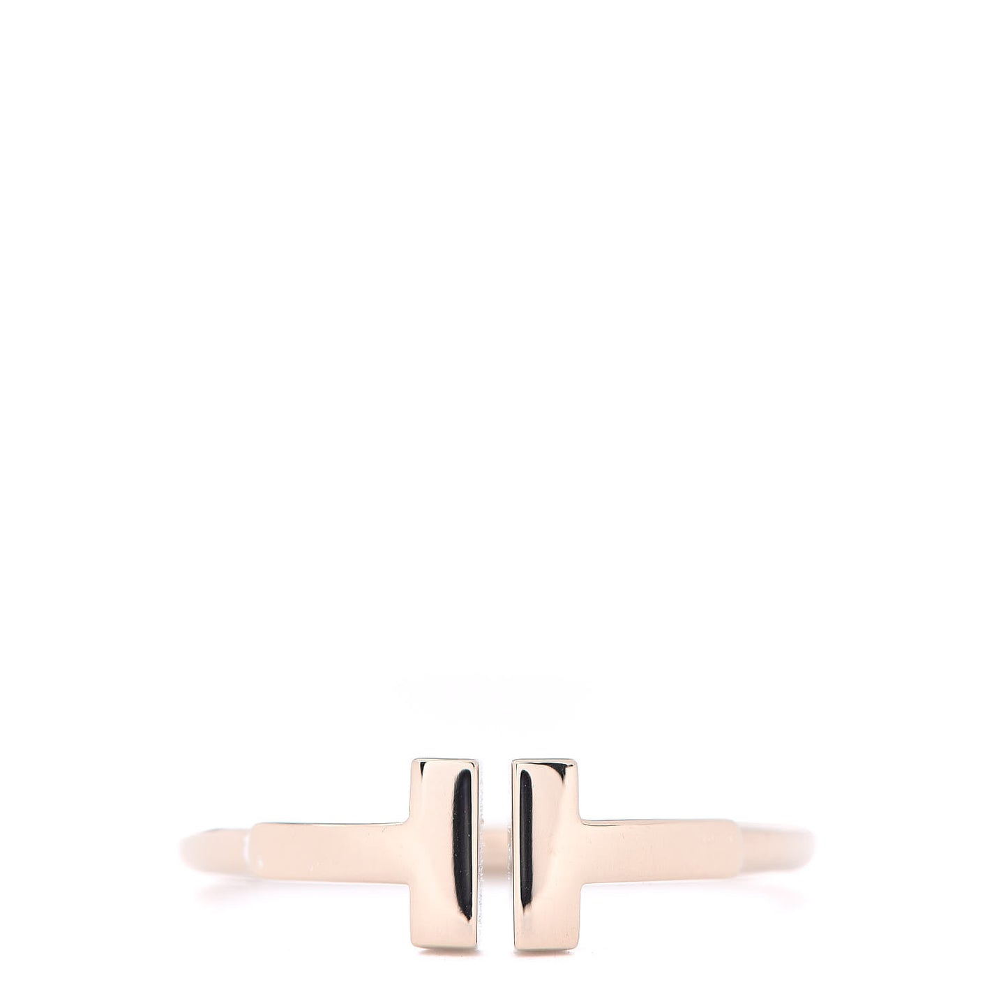 18K White Gold T Wire Ring 50 5.25