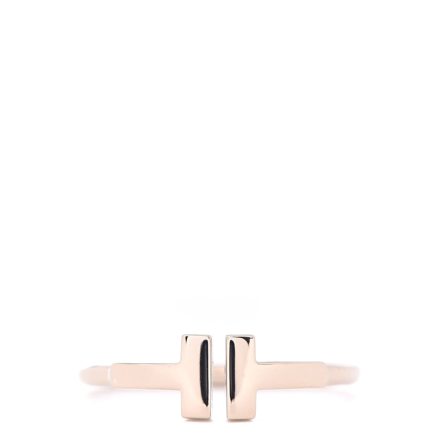 Tiffany 18K White Gold T Wire Ring 50 5.25 1 of 4