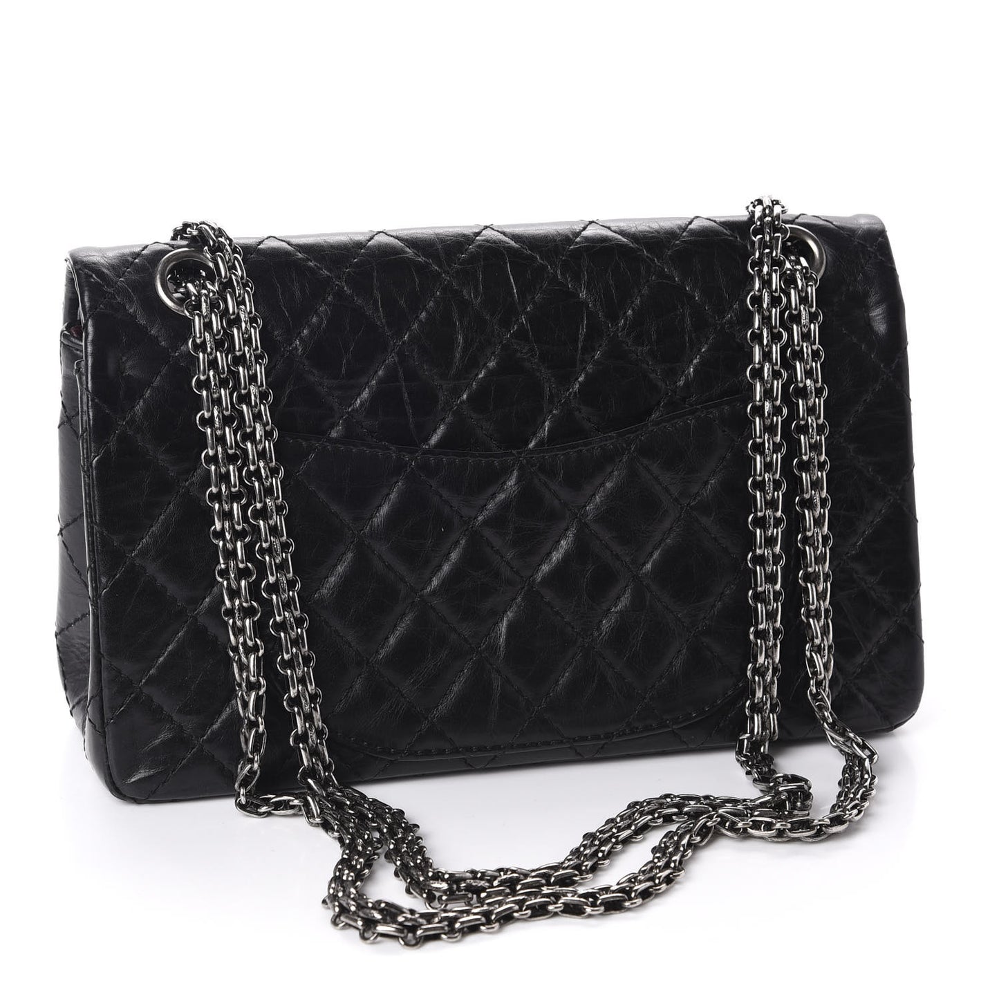 Aged Calfskin Quilted 2.55 Reissue 225 Flap Black