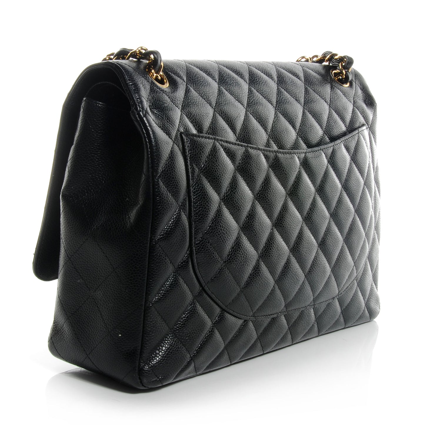 Caviar Quilted Maxi Double Flap Black
