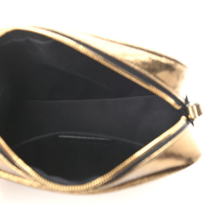 Saint Laurent Calfskin Lame Monogram Small Lou Camera Bag Gold Olive 5 of 10