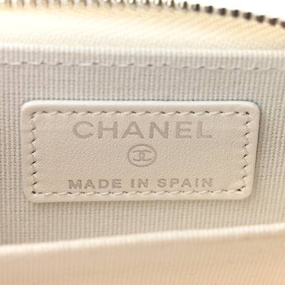 Chanel Caviar Quilted Zip Around Coin Purse White 6 of 8