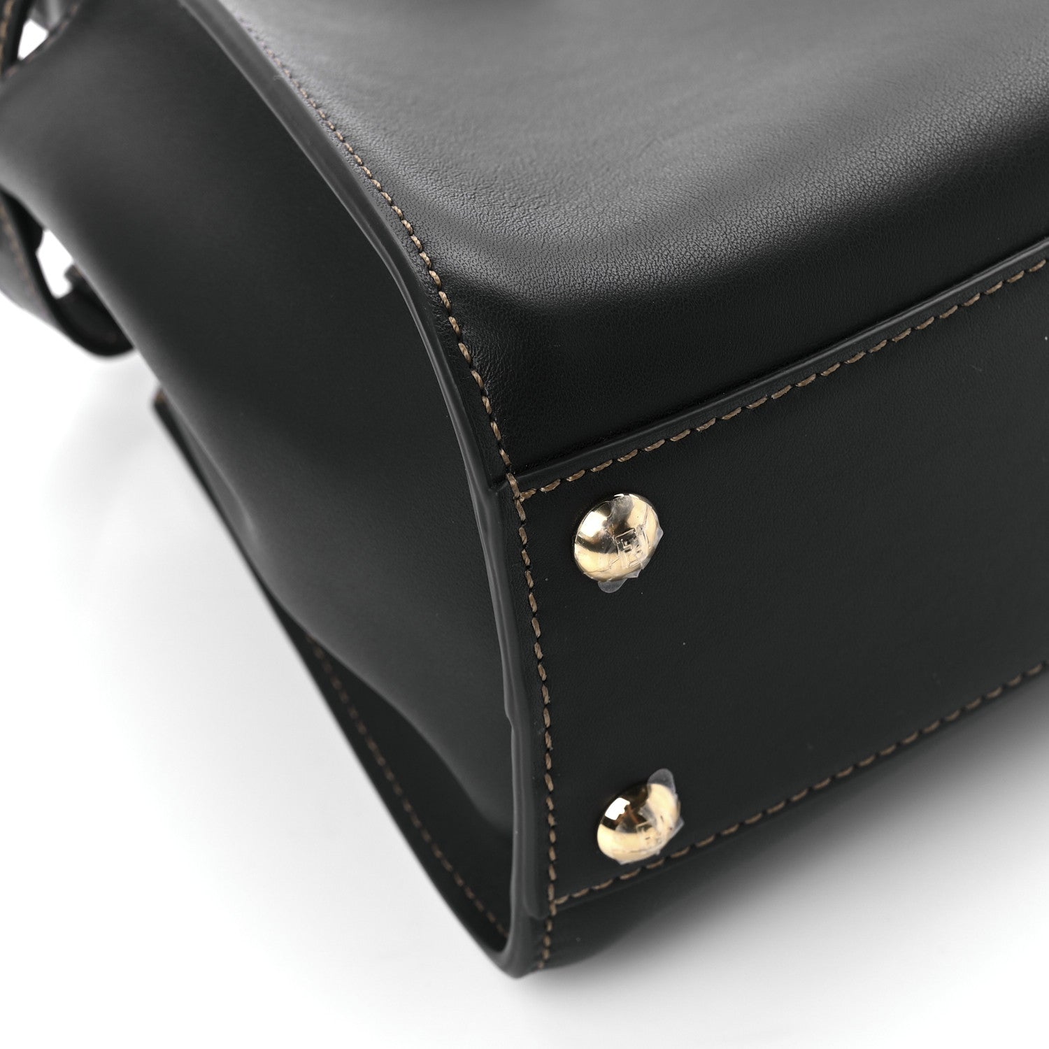 Fendi Vitello King Canvas Chinese New Year Tiger Embroidered Mini Peekaboo Iconic Satchel Black Dark Yellow 10 of 11